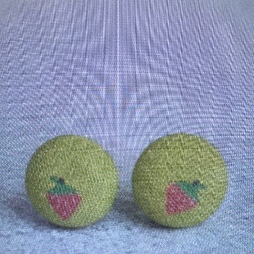 Green Strawberry Kids Hair Clips